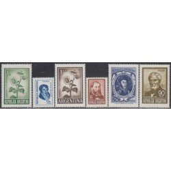 Argentina 865A/870 1970/73 Serie Corriente Manuel Belgrano Sin Filigrana MNH
