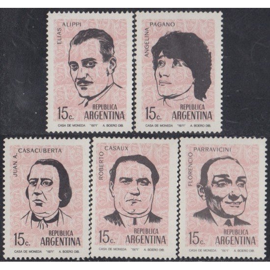 Argentina 892/96 1971 Comediantes Argentinos MNH