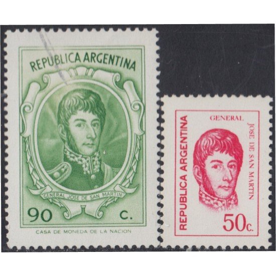 Argentina 936/937 1973 Serie Básica. General José de San Martín MNH Argentina 936/937 1973 Serie Básica. General José de San Martín MNH
