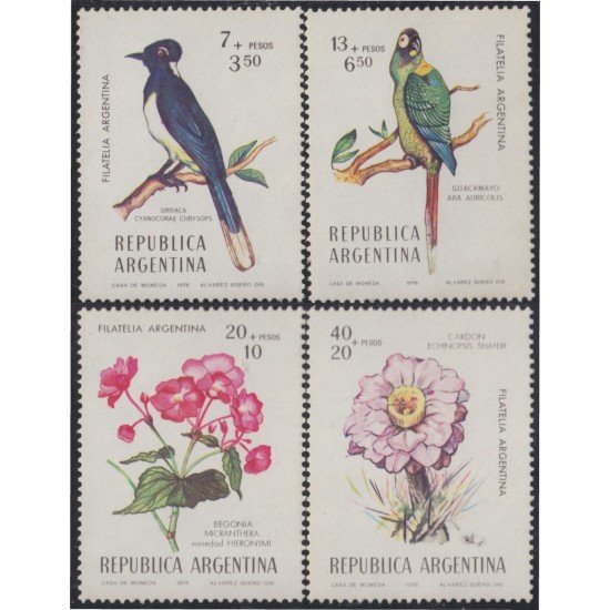 Argentina 1053/1056 1976 Pájaros y Flores Birds and Flowers MNH Argentina 1053/1056 1976 Pájaros y Flores Birds and Flowers MNH