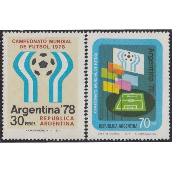 Argentina 1081/1082 1977 Copa del Mundo de Fútbol. Argentina 78 MNH Argentina 1081/1082 1977 Copa del Mundo de Fútbol. Argentina 78 MNH