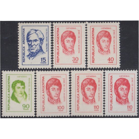 Argentina 1085/1090a 1977 Serie Corriente. Personajes MNH Argentina 1085/1090a 1977 Serie Corriente. Personajes MNH