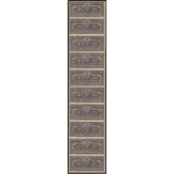 Billete de Cuba Banco de España 20 Centavos 1897  SC en Bloque de 10 sin cortar