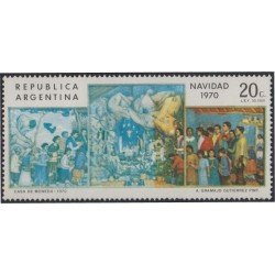 Argentina 877 1970 Navidad Chritsmas Error de impresión MNH