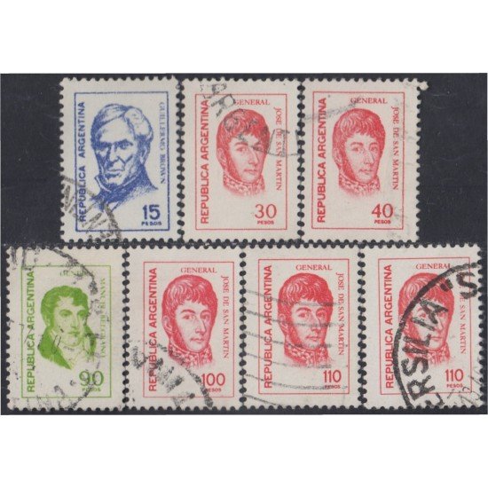 Argentina 1085/90a 1977 Serie Corriente. Personajes Usados