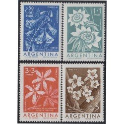 Argentina 629/32 1960 Exposición Filatélica Temex Flores flowers MH Argentina 629/32 1960 Exposición Filatélica Temex Flores flowers MH