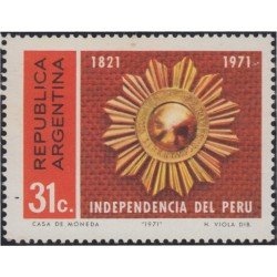 Argentina 901 1971 150 Años de la independencia del Perú MH