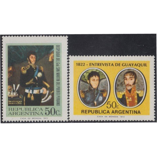 Argentina 944/45 1973 150º Aniversario de la entrevista de Guayaquil MH