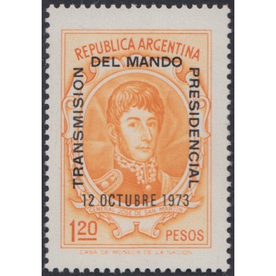 Argentina 957 1973 Transmisión del mandato presidencial. Sobrecargado MH Argentina 957 1973 Transmisión del mandato presidencial. Sobrecargado MH