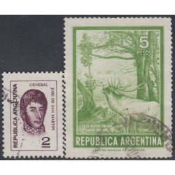 Argentina 991/92 1974/75 Serie Corriente. Papel glace usados Argentina 991/92 1974/75 Serie Corriente. Papel glace usados