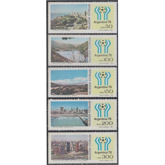 Argentina 1111/15 1978 Copa del Mundo de Fútbol Argentina 78 Paisajes MNH