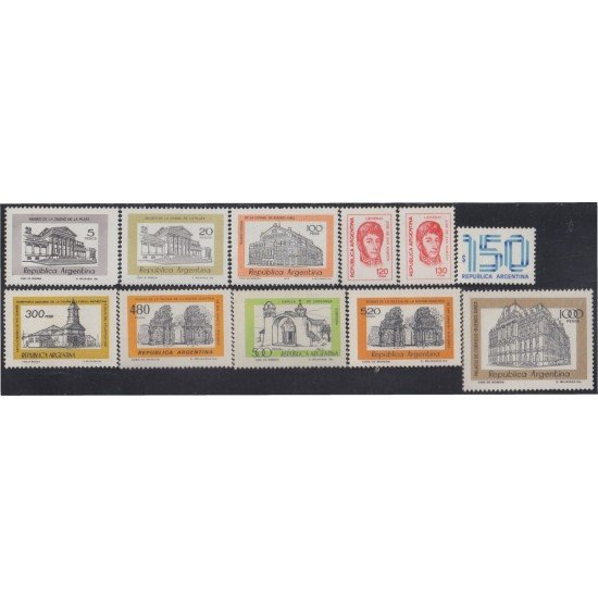 Argentina 1128/38 1978 Serie Corriente Monumentos General José de San Martín MNH 