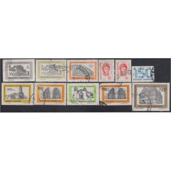Argentina 1128/38 1978 Serie Corriente Monumentos General José de San Martín Usados Argentina 1128/38 1978 Serie Corriente Monumentos General José de San Martín Usados
