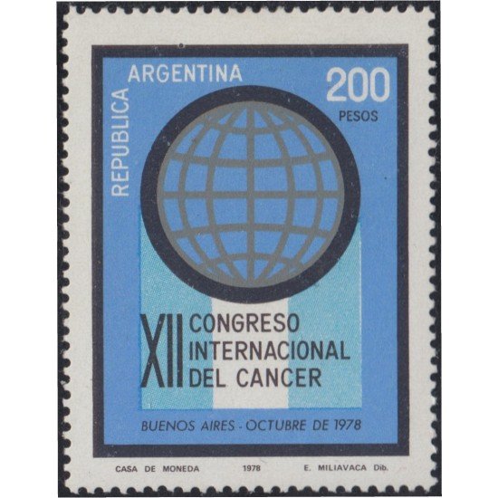 Argentina 1142 1978 XII Congreso Internacional de lucha contra el cáncer MNH Argentina 1142 1978 XII Congreso Internacional de lucha contra el cáncer MNH