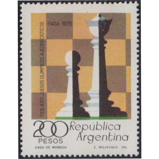 Argentina 1143 1978 XIII Juegos olímpicos de ajedrez MNH Argentina 1143 1978 XIII Juegos olímpicos de ajedrez MNH