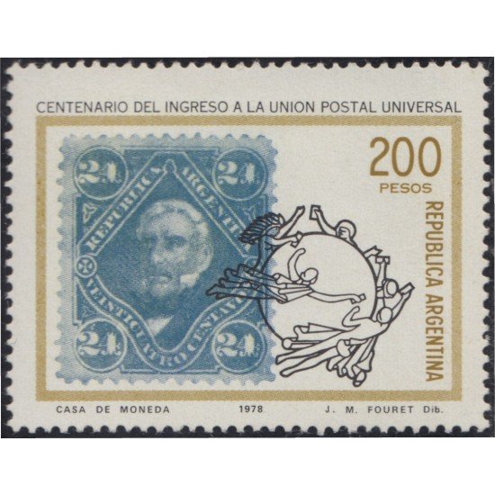 Argentina 1161 1979 100 Años del Ingreso a la Unión Postal Universal MNH 
