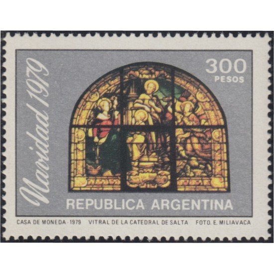 Argentina 1206 1979 Navidad Christmas Vitral de Catedral de Salta MNH Argentina 1206 1979 Navidad Christmas Vitral de Catedral de Salta MNH
