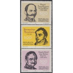 Argentina 1224/26 1980 Personalidades Bernardino Rivadavia José Matias MNH 