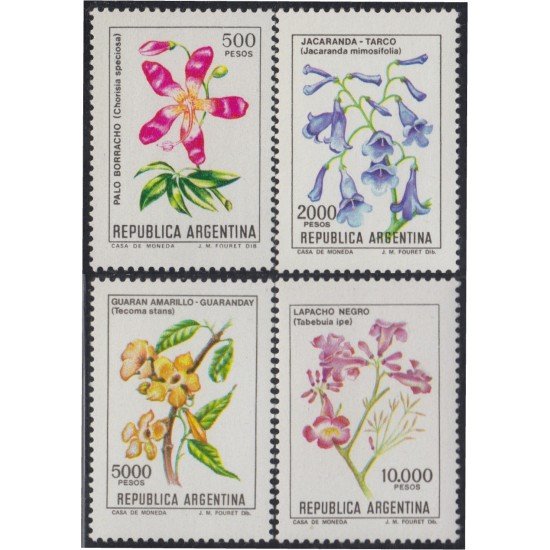 Argentina 1290/93 1982 Serie Antigua Flores Flowers MNH Argentina 1290/93 1982 Serie Antigua Flores Flowers MNH