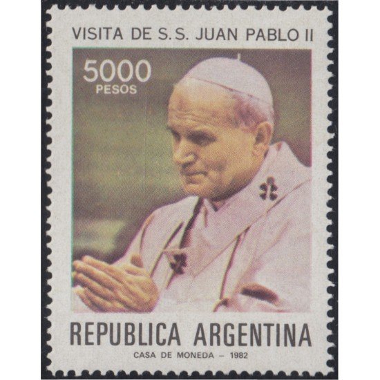 Argentina 1297 1982 Visita de Juan Pablo II MNH Argentina 1297 1982 Visita de Juan Pablo II MNH