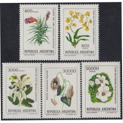 Argentina 1333/37 1982 Serie corriente Flores Flowers MNH 