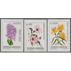 Argentina 1388/90 1983 Serie corriente Flores Flowers MNH 