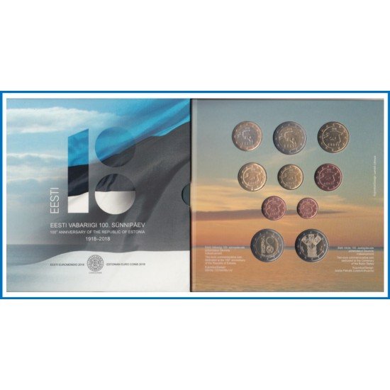 Estonia 2018 Cartera Oficial Monedas € euro Set 8 v + 2 +2 euros Cent República Estonia 2018 Cartera Oficial Monedas € euro Set 8 v + 2 +2 euros Cent República