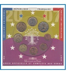 Francia France 2007 Cartera Oficial Monedas € euros Set Coin Francia France 2007 Cartera Oficial Monedas € euros Set Coin