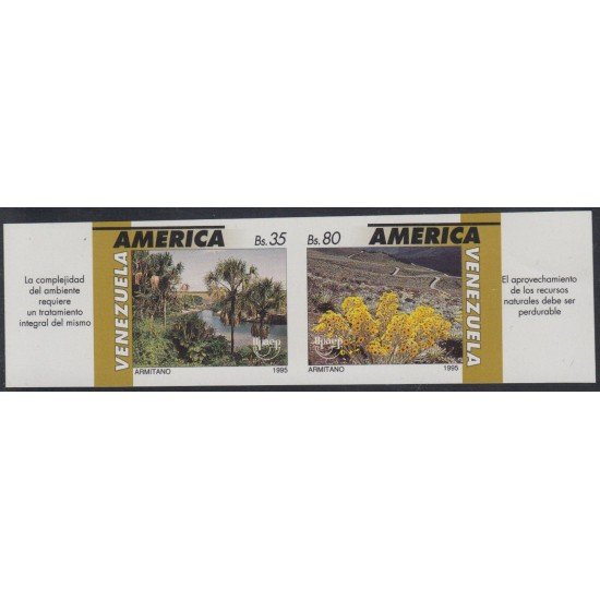 Upaep 1995 Venezuela 1773/74 Sin dentar variedad variety 