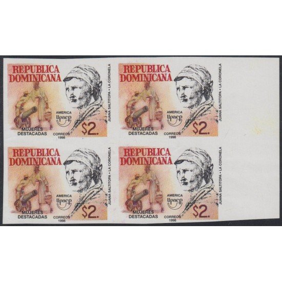 Upaep 1998 1321 bl.4  Juana Saltitopa Sin dentar imperforated  variedad