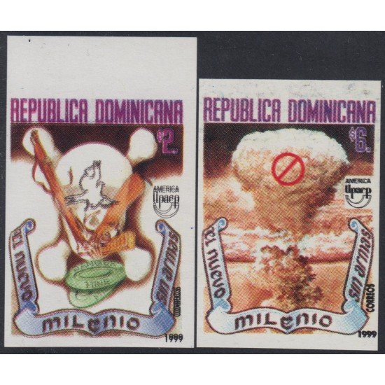Upaep 1999 Dominicana 1397/98 Sin dentar imperforated Milenio sin armas
