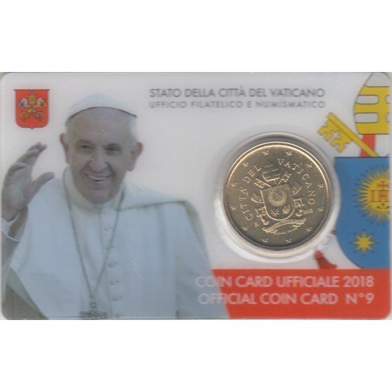 Vaticano 2018 Cartera Oficial Coin Card nº 9 Moneda 0.50 € euros 