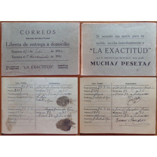 España Spain Servicio Giro Postal Libreta de entrega a Domicilio