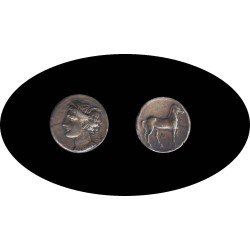 Moneda Estátera de Electrón ZEUGITANIA-CARTAGO 375-320 a.C. Moneda Estátera de Electrón ZEUGITANIA-CARTAGO 375-320 a.C.