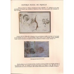 Francia  Hoja montada con una carta de Thiiberville a Zaragoza 1852 Error Porteo