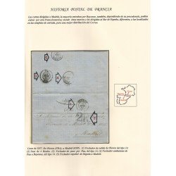 Francia Hoja montada con una carta de Oloron a Madrid 1857