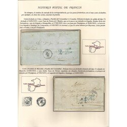 Francia Hoja montada con dos cartas dirigidas a Puebla de Caramiñal 1855