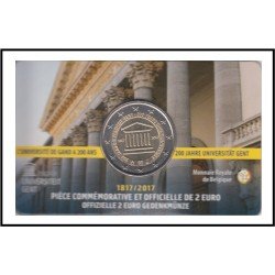 Bélgica 2017 Cartera Oficial Coin Card Moneda 2 € conm Universidad Gante 