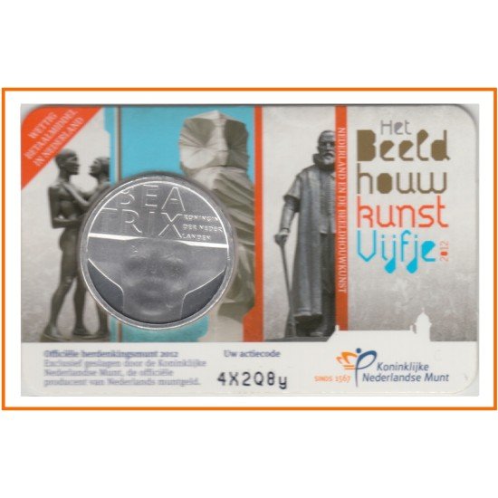 Holanda 2012 Cartera Oficial Coin Card Moneda 5 € La Escultura Holanda 2012 Cartera Oficial Coin Card Moneda 5 € La Escultura