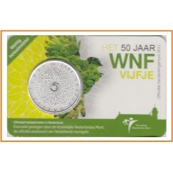 Holanda 2011 Cartera Oficial Coin Card Moneda 5 € 50 Aniversario de WNF Holanda 2011 Cartera Oficial Coin Card Moneda 5 € 50 Aniversario de WNF