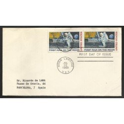 Estados Unidos Carta de Washington a Barcelona 1969 Astronaútica