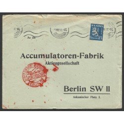 Finlandia Carta de Helsinki a Berlín 1932
