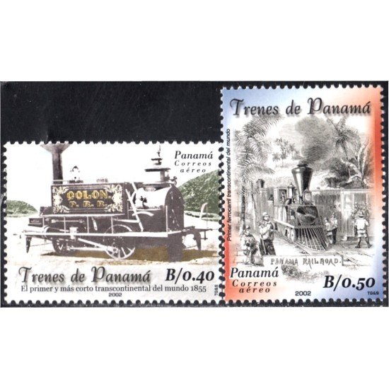 Panama A- 559/60 2002 Trenes de Panama MNH Panama A- 559/60 2002 Trenes de Panama MNH
