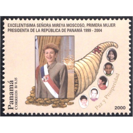 Panama 1195 2000 Sra. Mireia Moscoso 1ª mujer presidenta de la República de Panama MNH Panama 1195 2000 Sra. Mireia Moscoso 1ª mujer presidenta de la República de Panama MNH