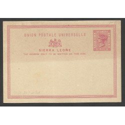 Sierra Leona Postal Prefranqueada Sin circular  UPU