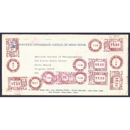 Brasil Carta de la Universidad Pontificia de Minas de Gerais a Falls Church 1984