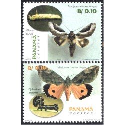 Panama 1205/06 2001 Mariposas con sus orugas MNH