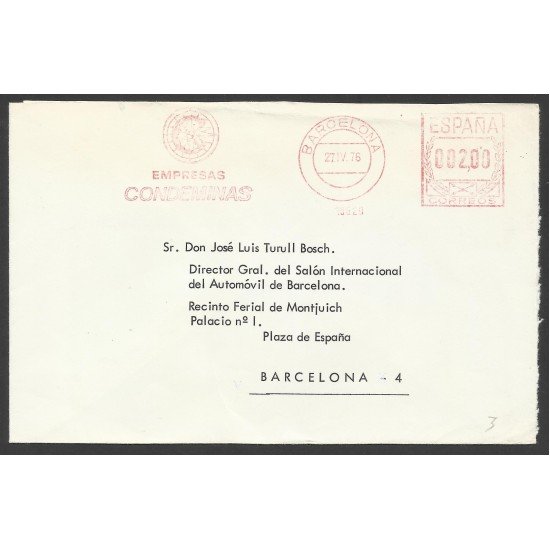 Esapaña Carta de la Empresa Condeminas al Director de la Feria de Barcelona 1976