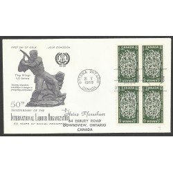 Canadá Sobre Primer día 50 Aniv. Minería  1969