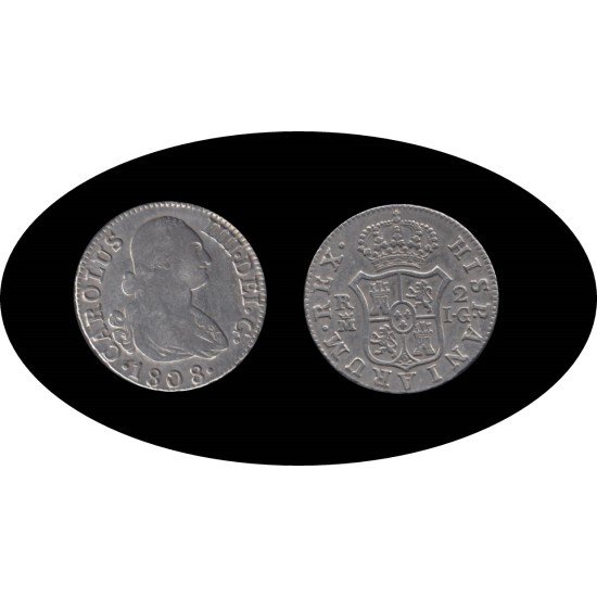 Carlos Carolus  IIII 2 Reales 1808 Madrid IG plata